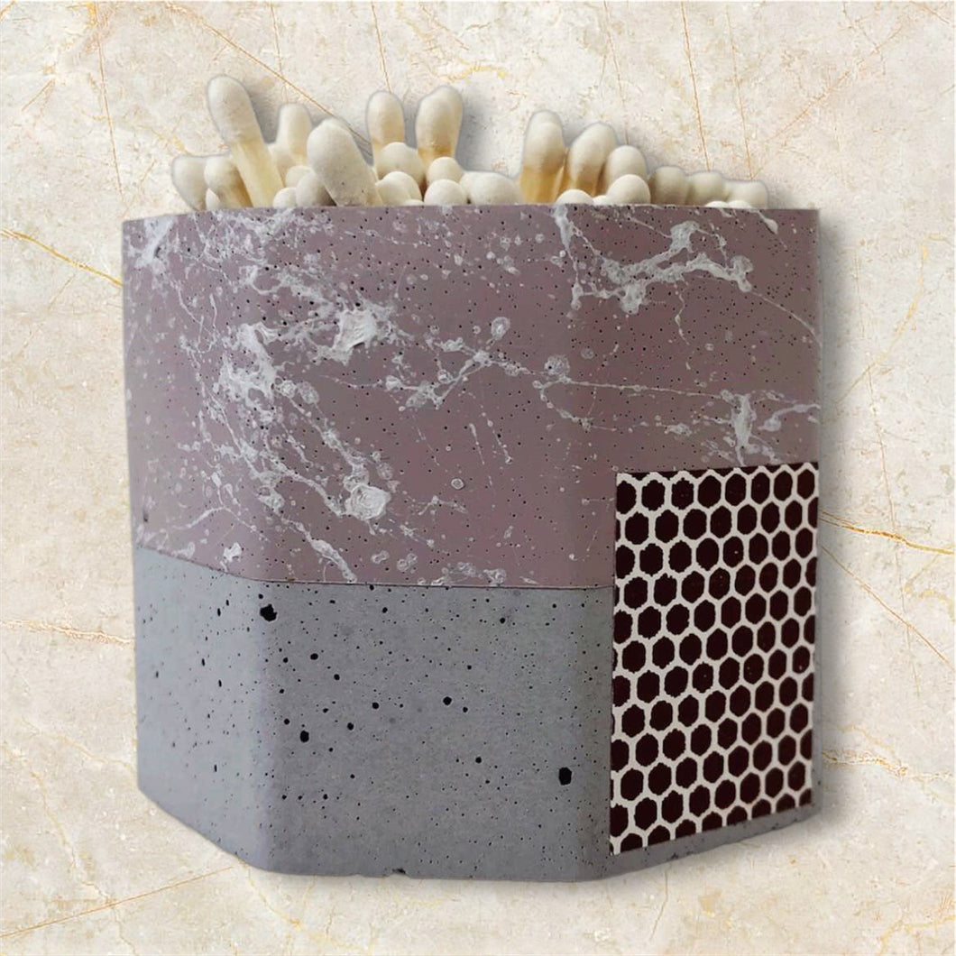 Pink & White Graffiti Match Holder w/Striker & White Matches